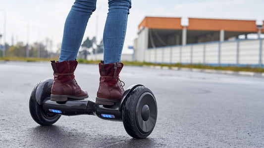 A person riding rideo hoverboard