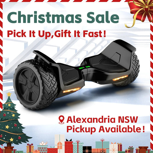 Sleek black Rideo V3 hoverboard with durable all-terrain wheels and integrated LED lights, designed for a smooth and stylish ride on various surfaces.