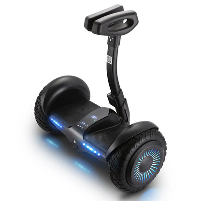 The RIDEO 11 inch hoverboard combines sleek, modern design with advanced functionality, featuring intuitive controls, LED lighting, and a secure, user-friendly interface for all ages.