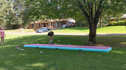 RIDEO Premium Inflatable Air Track Gymnastics 3M/4M/5M Tumbling Mat Incl Electric Pump Bag in Pink