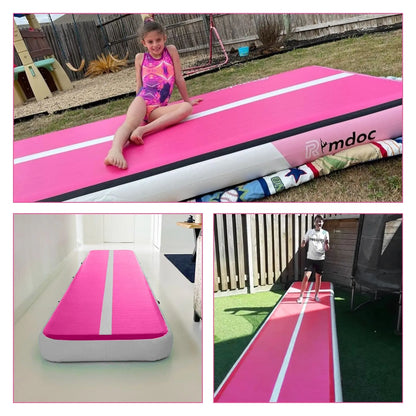 Rimdoc Premium Inflatable Air Track Gymnastics Tumbling Mat 20cm Home Incl. Electric Pump, Bag - RIDEO